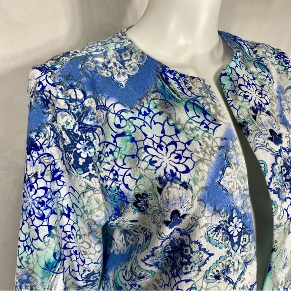 Bon Worth Floral Damask Open Front Lightweight Blazer - Picture 3 of 8